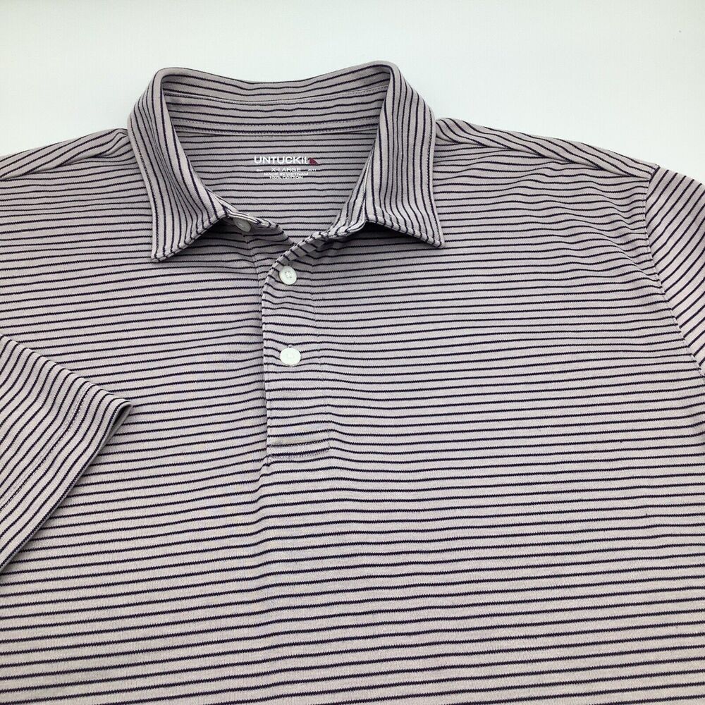 Untuckit Mens‎ Short Sleeve Polo Striped Size XL